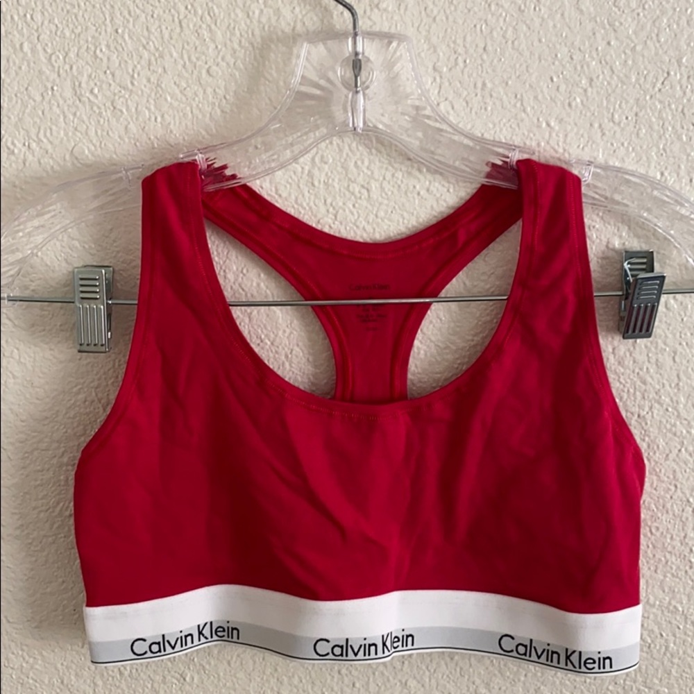 Red Calvin Klein Bandeau in size Large